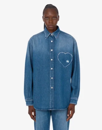 Camisa vaquera de algodón azul