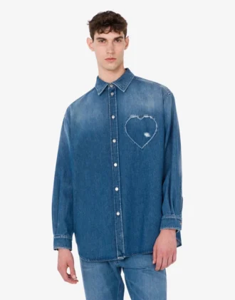 Camisa vaquera de algodón azul Camisa vaquera de algodón azul