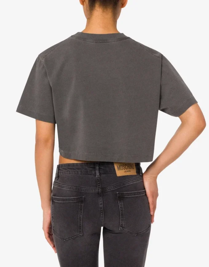 Camiseta corta de jersey de algodón estampado