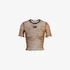 Camiseta corta de tul estampada