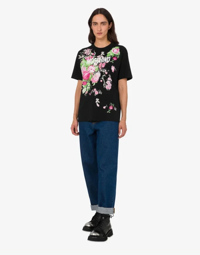 Camiseta de algodón grueso estampada