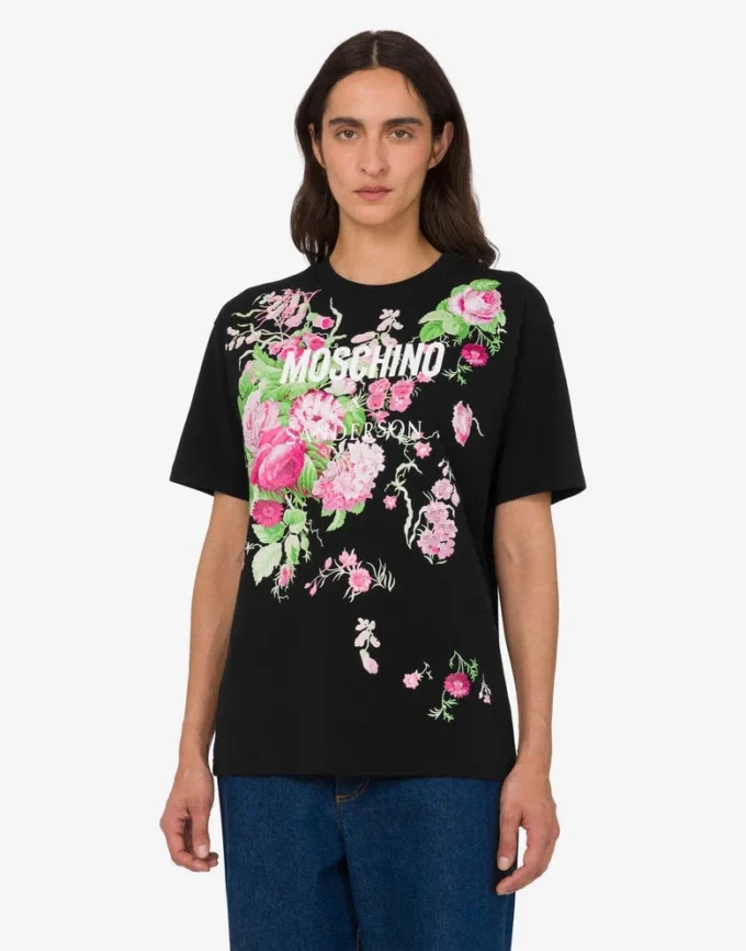 Camiseta de algodón grueso estampada