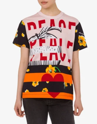 Camiseta de jersey de algodón estampada