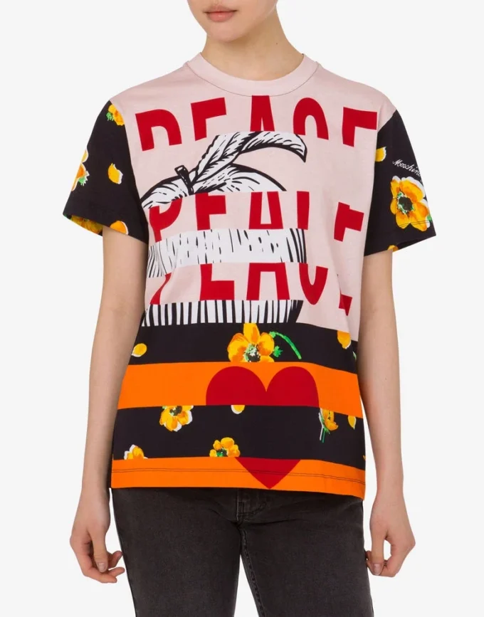 Camiseta de jersey de algodón estampada