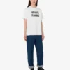 Camiseta de jersey de algodón orgánico bordada