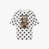 Camiseta de jersey de algodón orgánico con estampado de osito de peluche Moschino