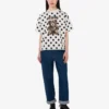 Camiseta de jersey de algodón orgánico con estampado de osito de peluche Moschino