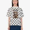Camiseta de jersey de algodón orgánico con estampado de osito de peluche Moschino