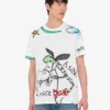 Camiseta de jersey de algodón orgánico estampada