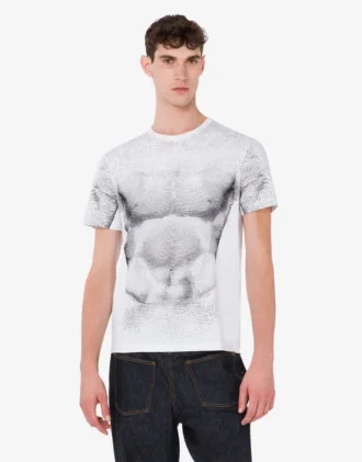 Camiseta de jersey de algodón orgánico estampada