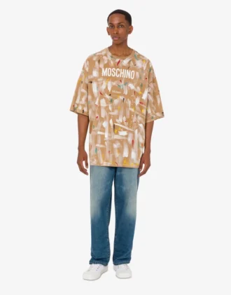 Camiseta de jersey de algodón orgánico estampada