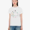 Camiseta de jersey de algodón orgánico estampada