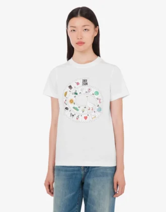 Camiseta de jersey de algodón orgánico estampada