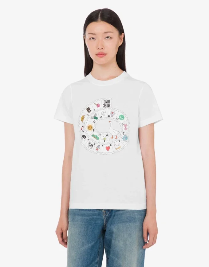 Camiseta de jersey de algodón orgánico estampada