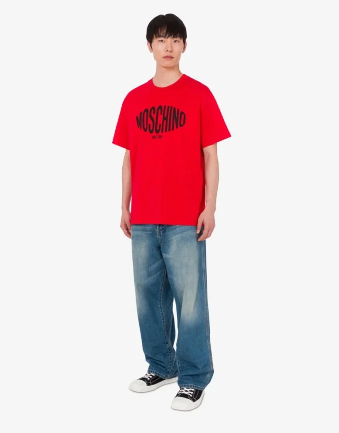 Camiseta de jersey de algodón orgánico estampada