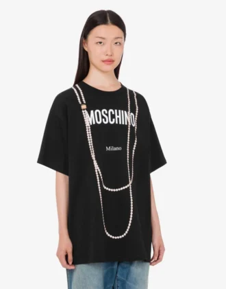 Camiseta de jersey de algodón orgánico estampada