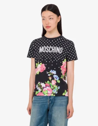 Camiseta de jersey de algodón orgánico estampada