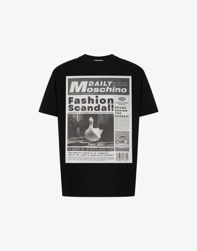 Camiseta de jersey de algodón orgánico estampada
