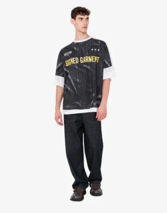 Camiseta de jersey de algodón orgánico estampada