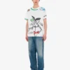 Camiseta de jersey de algodón orgánico estampada
