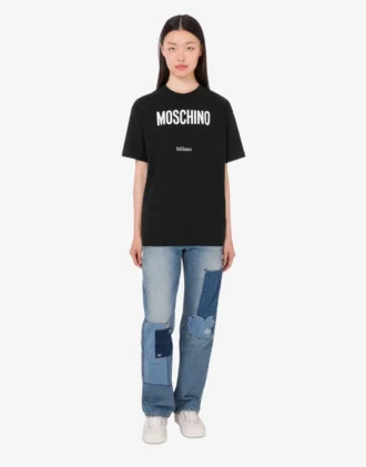 Camiseta de jersey de algodón orgánico estampada