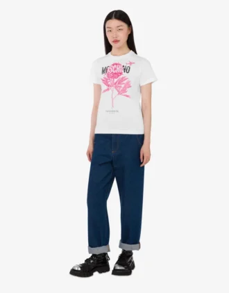 Camiseta de jersey de algodón orgánico estampada