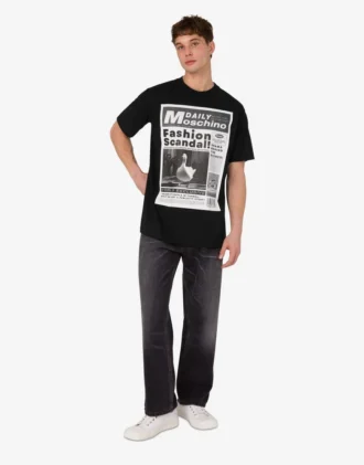 Camiseta de jersey de algodón orgánico estampada