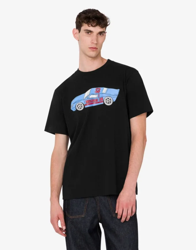 Camiseta de jersey de algodón orgánico estampada