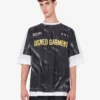 Camiseta de jersey de algodón orgánico estampada