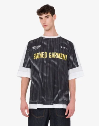 Camiseta de jersey de algodón orgánico estampada