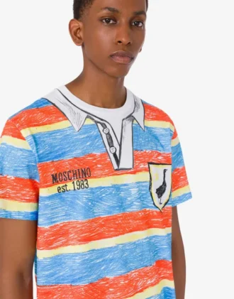 Camiseta de jersey de algodón orgánico estampada