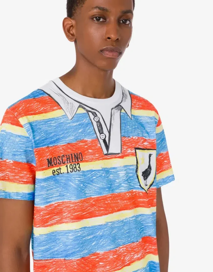 Camiseta de jersey de algodón orgánico estampada