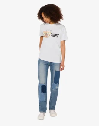 Camiseta de jersey de algodón orgánico estampada