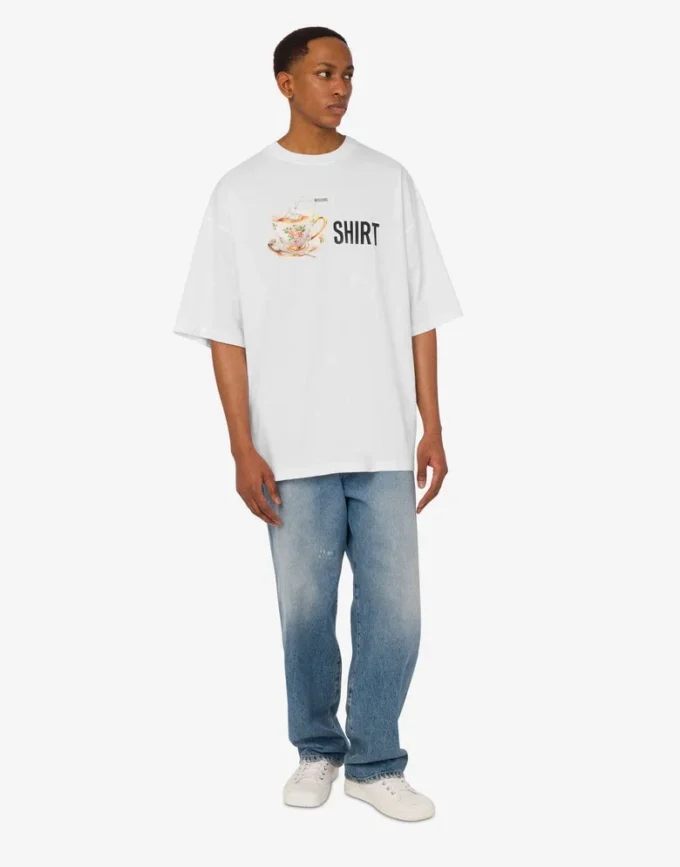 Camiseta de jersey de algodón orgánico estampada