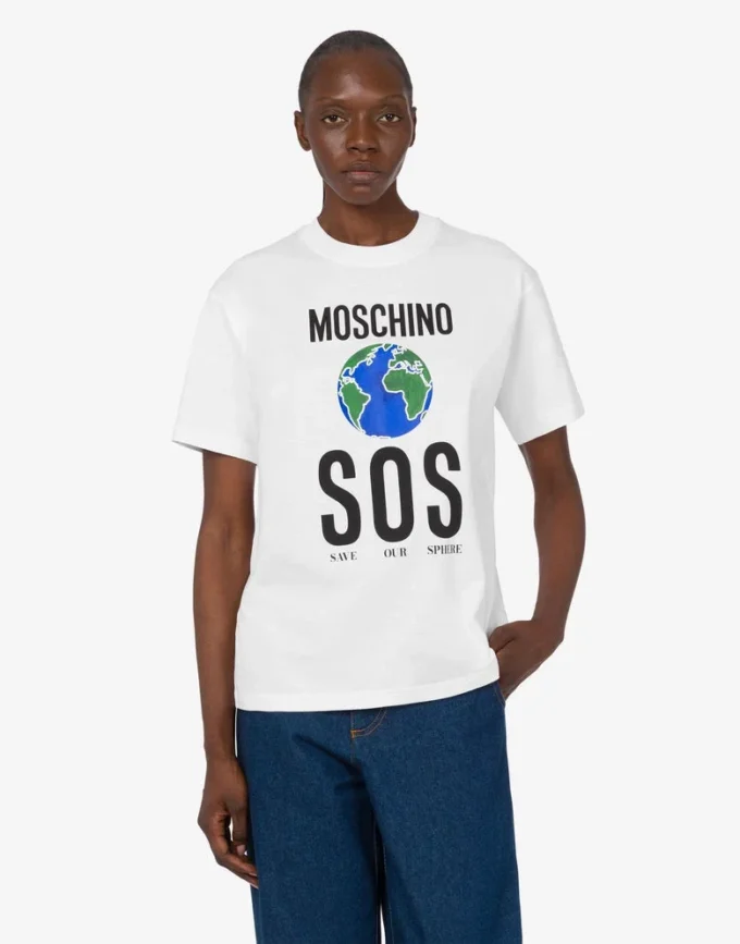 Camiseta de jersey de algodón orgánico estampada