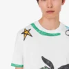 Camiseta de jersey de algodón orgánico estampada