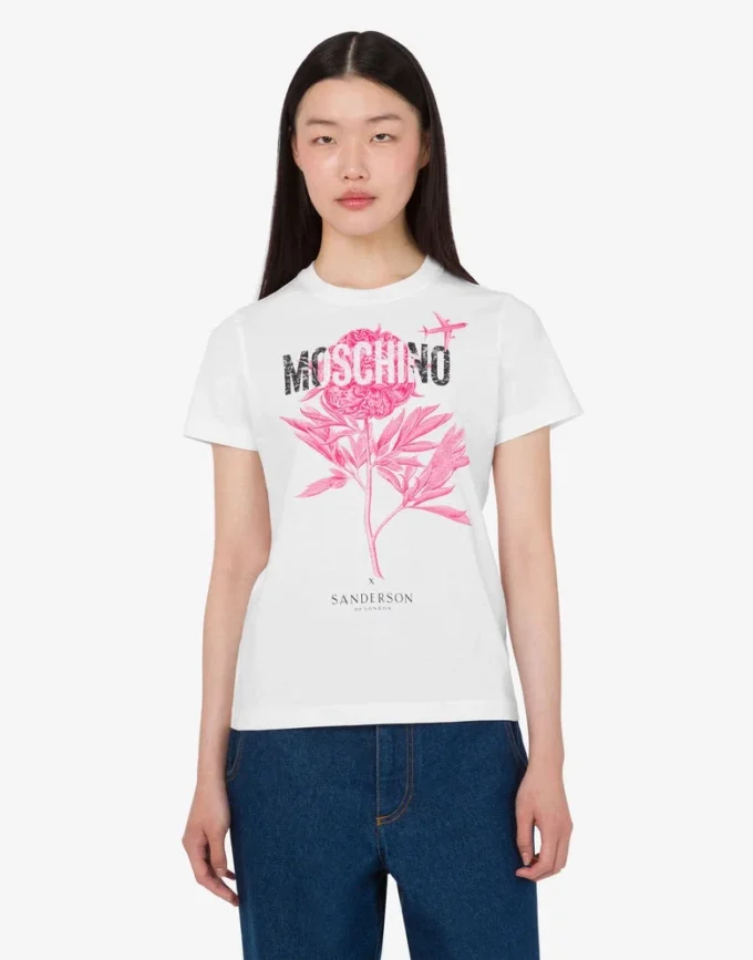 Camiseta de jersey de algodón orgánico estampada