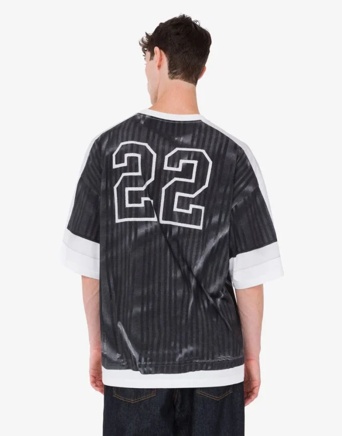 Camiseta de jersey de algodón orgánico estampada