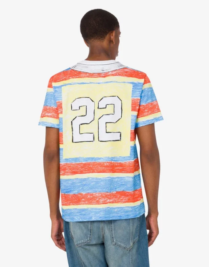Camiseta de jersey de algodón orgánico estampada