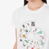 Camiseta de jersey de algodón orgánico estampada