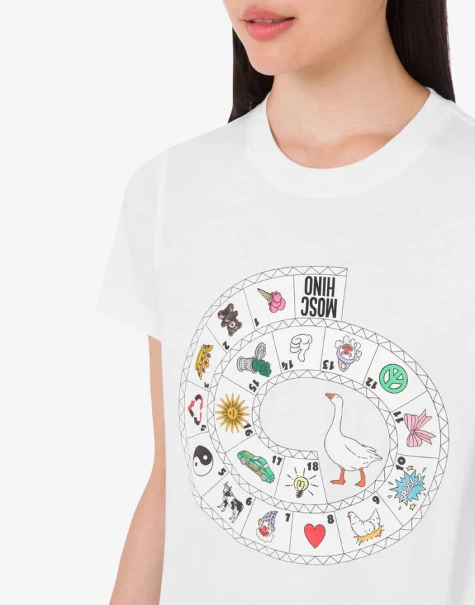 Camiseta de jersey de algodón orgánico estampada