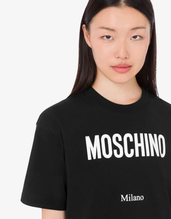 Camiseta de jersey de algodón orgánico estampada