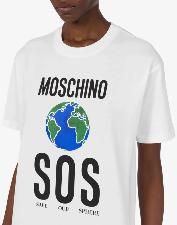Camiseta de jersey de algodón orgánico estampada