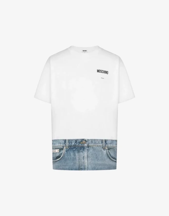 Camiseta de jersey de algodón orgánico estampada