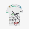 Camiseta de jersey de algodón orgánico estampada