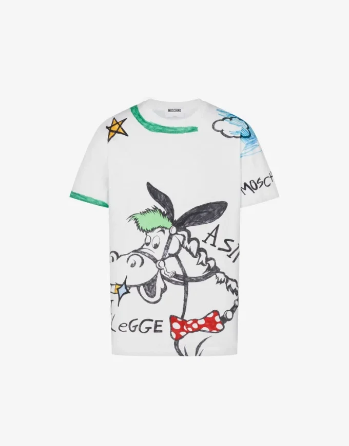 Camiseta de jersey de algodón orgánico estampada