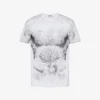 Camiseta de jersey de algodón orgánico estampada