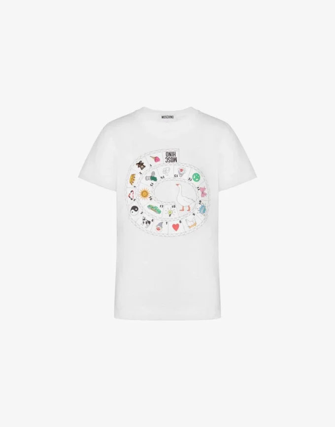 Camiseta de jersey de algodón orgánico estampada
