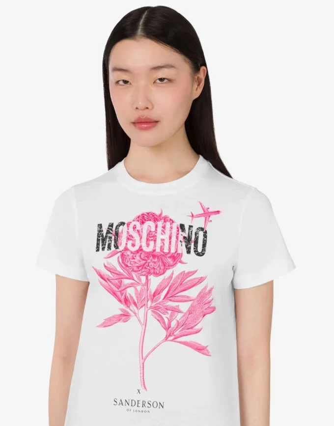 Camiseta de jersey de algodón orgánico estampada