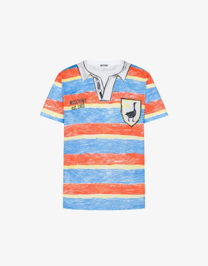 Camiseta de jersey de algodón orgánico estampada